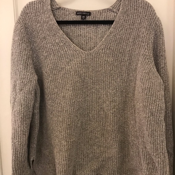 J. Crew Factory Sweaters - SOLD Oversized Cotton V-neck J Crew Mercantile Sweater